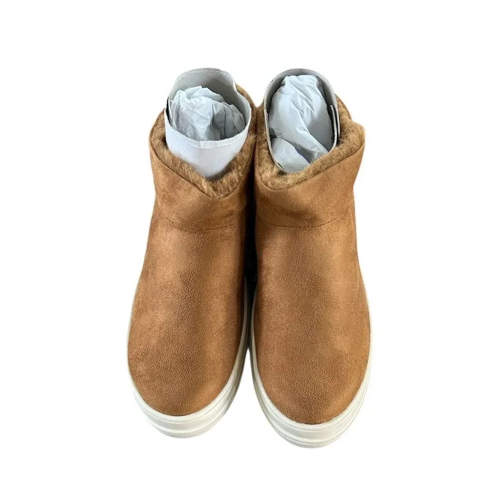 Urban Sport by J/Slides Nicely Tan Faux Suede Pull On Ankle Booties 8.5 NWT